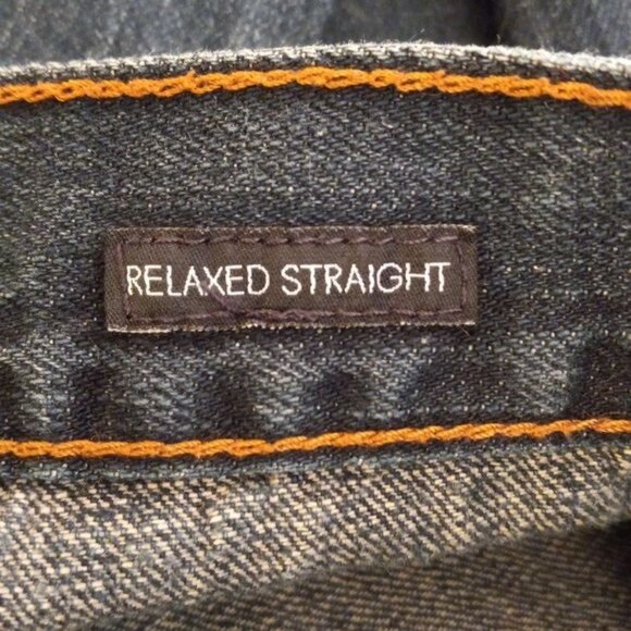 Calvin Klein Size 38 x 32 Mens Jeans Relaxed Straight Fit Dark Wash 100% Cotton - Picture 13 of 15